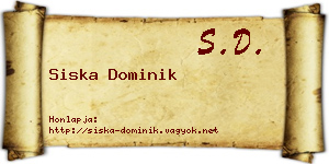 Siska Dominik névjegykártya
